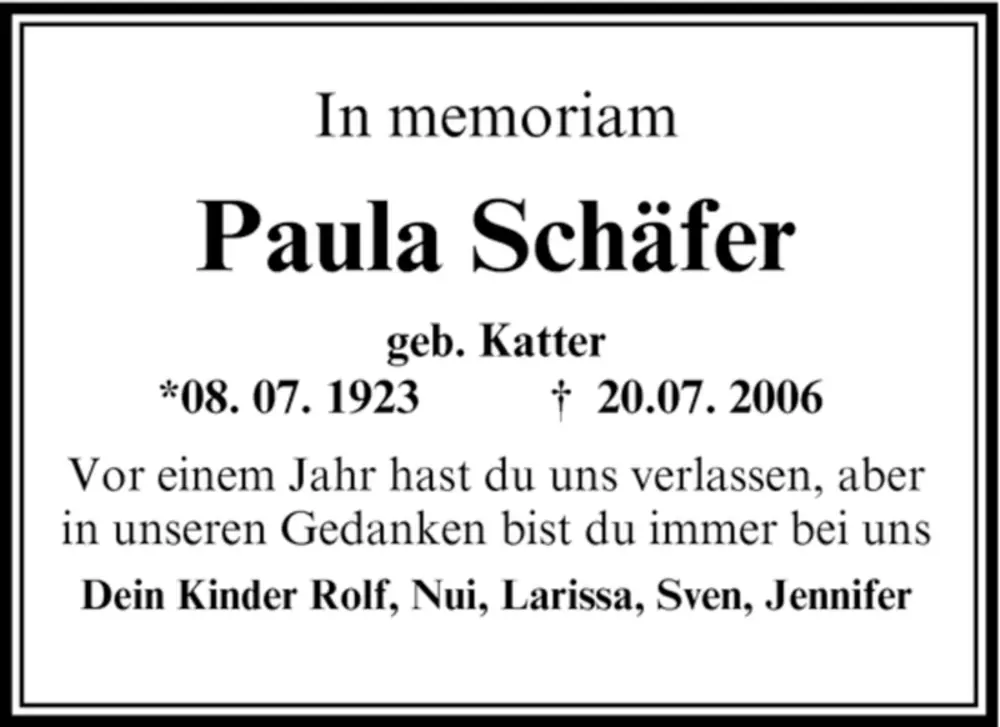 Paula Schäfer Vermisst